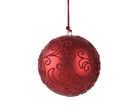 Kerstbal plc d12cm ossenbloed