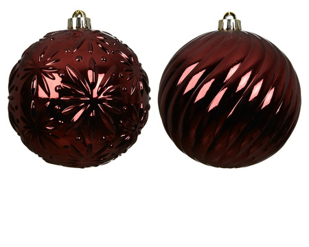 Kerstbal plc d15cm ossenbloed a2