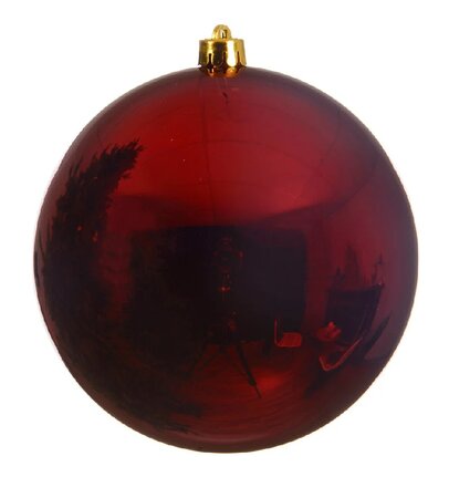 Kerstbal plc d20cm glans o.rood