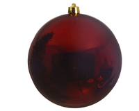 Kerstbal plc d25cm glans ossenbloed