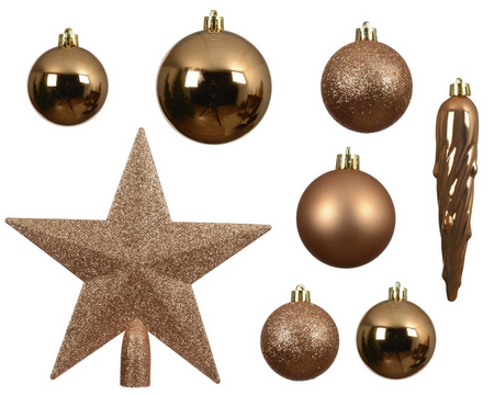 Kerstbal plc d8cm brandy 33st