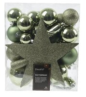 Kerstbal plc mix+piek 33st rsmrn