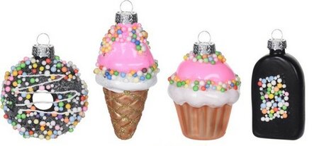 KERSTBAL SWEETS 70MM 4ASS per stuk