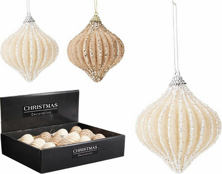 KERSTBAL UI 8CM 2ASS KLEUR