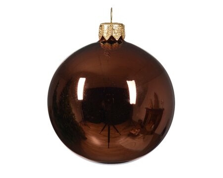 Kerstballen glas d6cm espresso