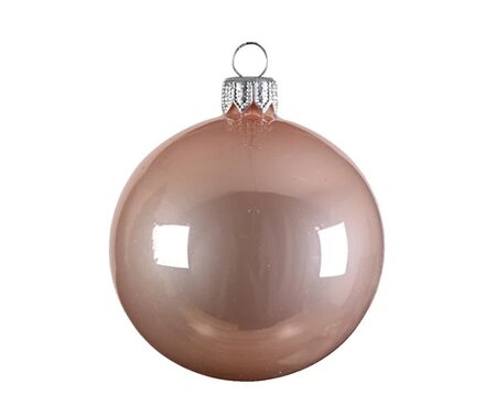 Kerstballen glas d6cm rose