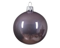 Kerstballen glas d8cm kristal lila