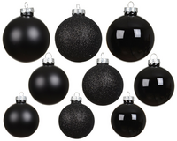 Kerstbalmix glas d7cm 42st zwart
