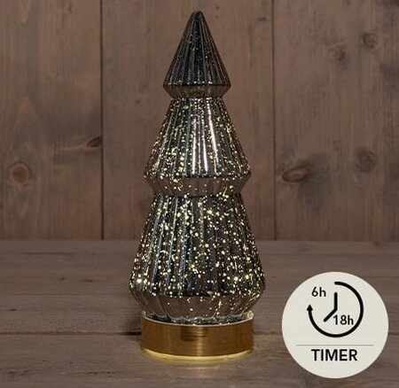 Kerstboom 10led 23.5x10cm antr
