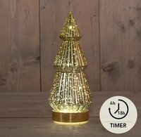 Kerstboom 10led 23.5x10cm goud