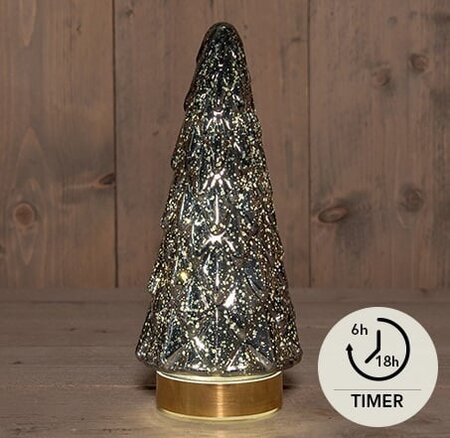Kerstboom 10led 24.5x10.5cm antr