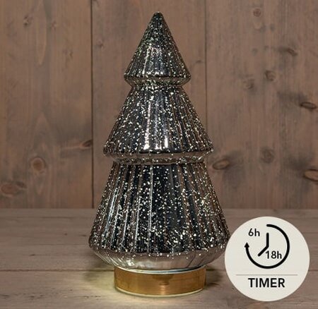 Kerstboom 10led 28.5x15cm antr