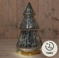 Kerstboom 10led 28.5x15cm antr
