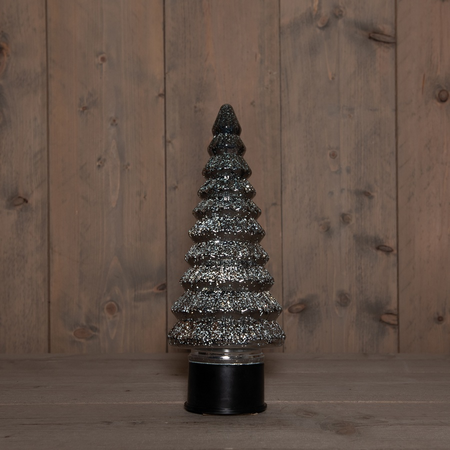 Kerstboom draaiend led 35x13cm antr