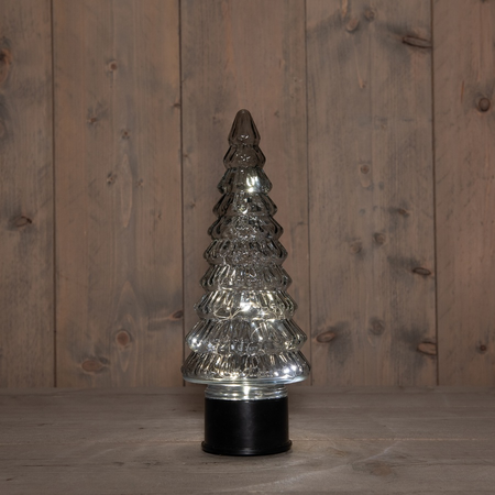 Kerstboom draaiend led 35x13cm grs