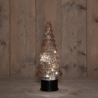Kerstboom draaiend led 35x13cm roze