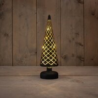 Kerstboom glas 10led 30x9cm zwrt