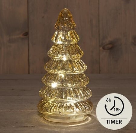 Kerstboom glas 18.5x9cm amber