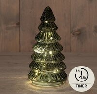 Kerstboom glas 18.5x9cm groen
