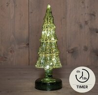 Kerstboom glas 27.5x9.5cm groen