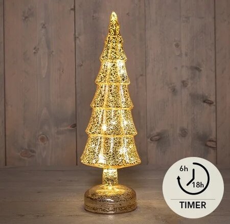 Kerstboom glas 33x11cm goud