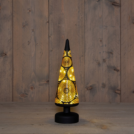 Kerstboom glas circle led 30x9cm zw
