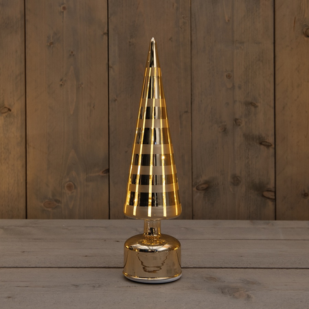 Kerstboom glas draaiend h39cm goud