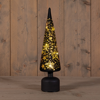 Kerstboom glas stars draaiend zwart