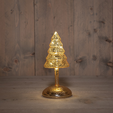 Kerstboom op stam h20.5cm goud