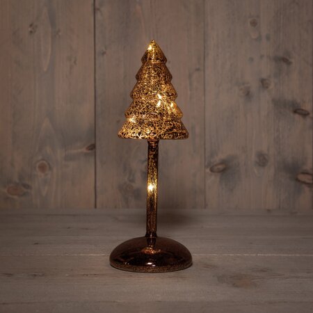 Kerstboom op stam h25.5cm bruin - afbeelding 1