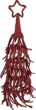 Kerstboom touw/metaal 20x20x71cm rood