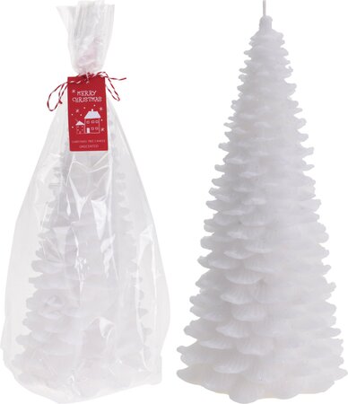 KERSTBOOMKAARS 28CM WIT