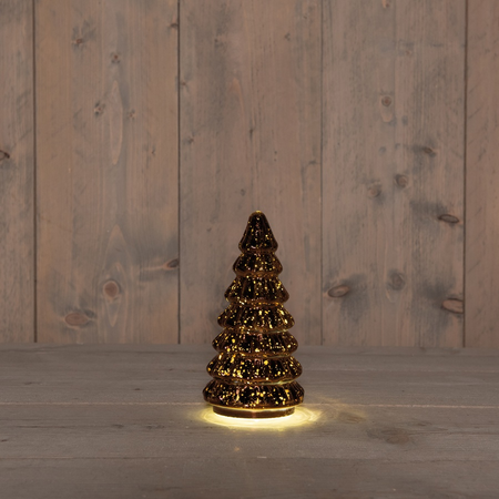 Kerstboompje 10led 18.5x9.5cm brns