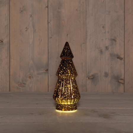 Kerstboompje 10led 23.5x10cm brns