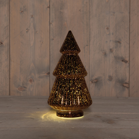 Kerstboompje 10led 28.5x15cm brns