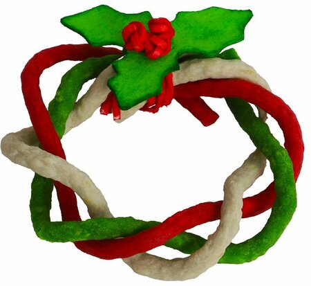 Kerstkrans in bilsterdoos rd/grn/wt