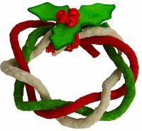 Kerstkrans in bilsterdoos rd/grn/wt