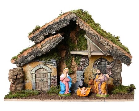 Kerststal ntrl l43b19h29cm ntrl