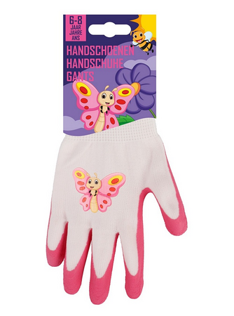 Kinderwerkhandschoen vlinder 6/8 jaar