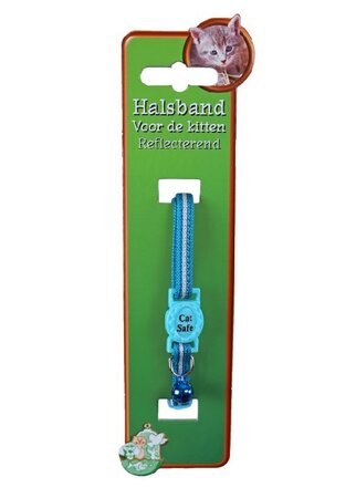 Kitten halsb.poly.neon refl blauw