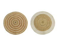 Kleed katoen jute rond d90cm wit a2