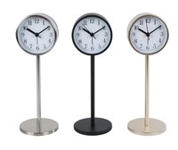 Klok 8x8x23cm goud/zilver/zwart per stuk