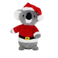 Koala pluche+kerstpak grijs 32cm