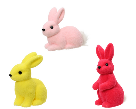 Konijn flock l20b13h28cm a3