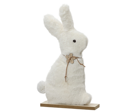 Konijn polyester l6b22h40cm wit