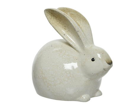 Konijn terracotta l12b16.5h15cm wit