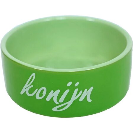 Konijnen eetbak steen groen 12cm