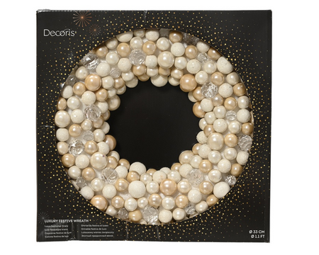 Krans foam d33h6cm wit