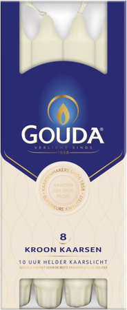 Kroonkaars d2.4h24cm parel 8st