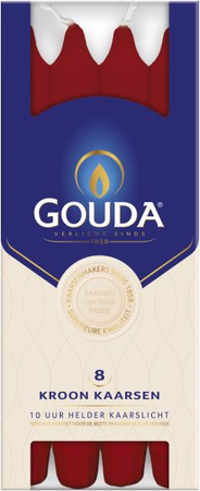 Kroonkaars d2.4h24cm rood 8st